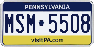 PA license plate MSM5508