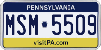 PA license plate MSM5509