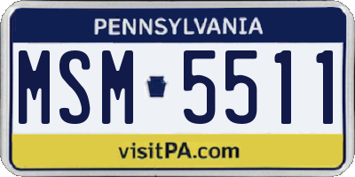 PA license plate MSM5511