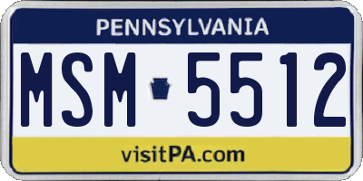 PA license plate MSM5512