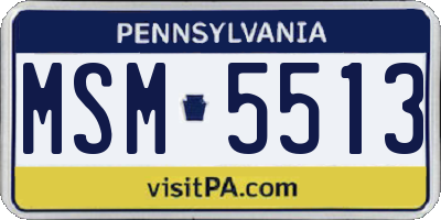 PA license plate MSM5513