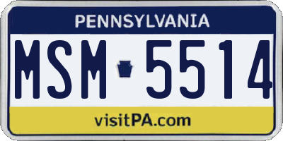 PA license plate MSM5514