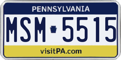 PA license plate MSM5515