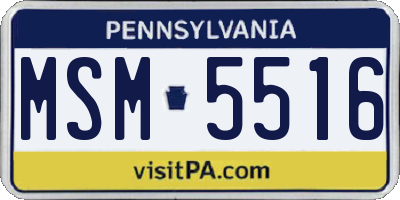 PA license plate MSM5516