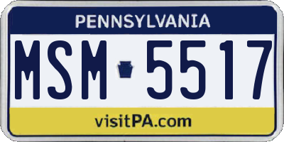 PA license plate MSM5517
