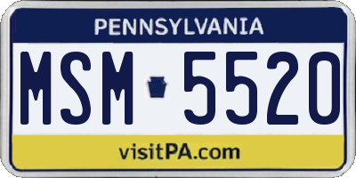 PA license plate MSM5520