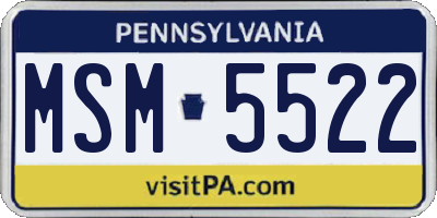 PA license plate MSM5522