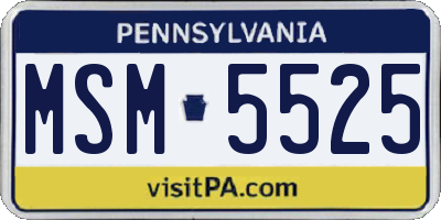 PA license plate MSM5525