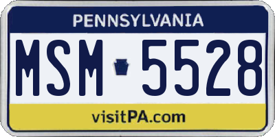 PA license plate MSM5528
