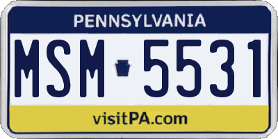 PA license plate MSM5531