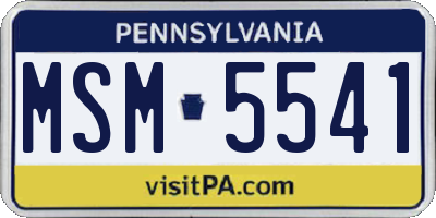 PA license plate MSM5541