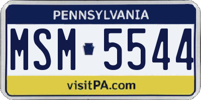 PA license plate MSM5544
