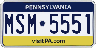 PA license plate MSM5551
