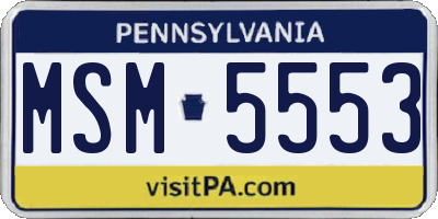PA license plate MSM5553