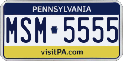 PA license plate MSM5555