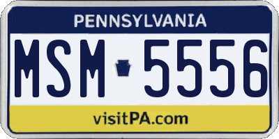 PA license plate MSM5556