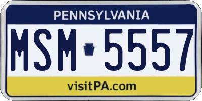 PA license plate MSM5557