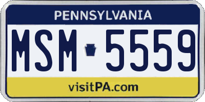 PA license plate MSM5559