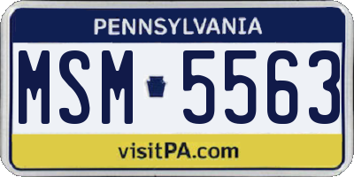 PA license plate MSM5563
