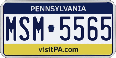 PA license plate MSM5565