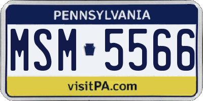 PA license plate MSM5566