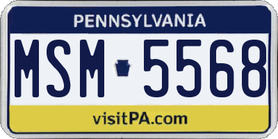 PA license plate MSM5568