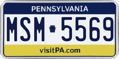 PA license plate MSM5569