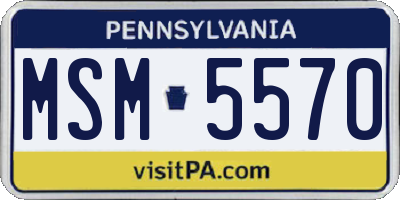 PA license plate MSM5570