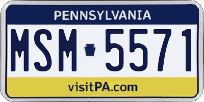 PA license plate MSM5571