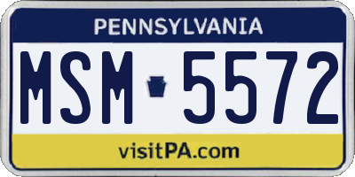 PA license plate MSM5572