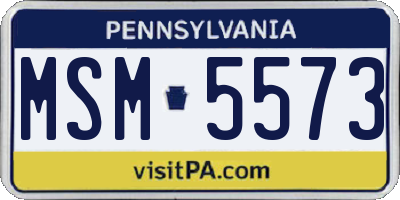 PA license plate MSM5573