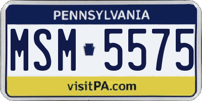 PA license plate MSM5575