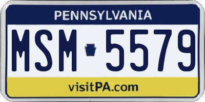 PA license plate MSM5579