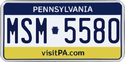 PA license plate MSM5580
