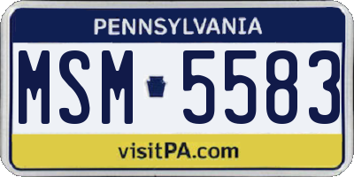 PA license plate MSM5583