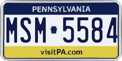 PA license plate MSM5584