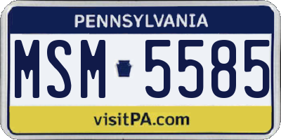PA license plate MSM5585