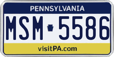 PA license plate MSM5586