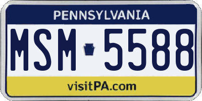PA license plate MSM5588