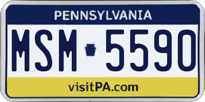 PA license plate MSM5590