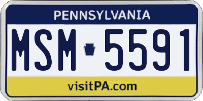 PA license plate MSM5591