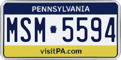 PA license plate MSM5594