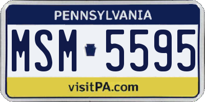 PA license plate MSM5595