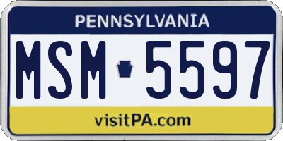 PA license plate MSM5597