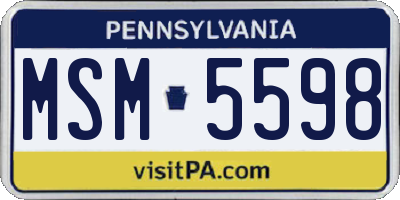 PA license plate MSM5598