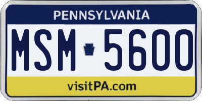 PA license plate MSM5600