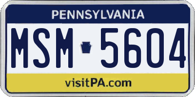 PA license plate MSM5604