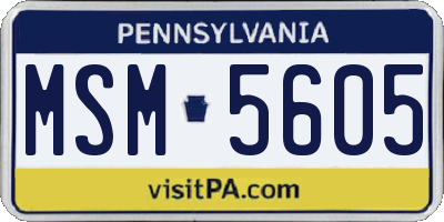 PA license plate MSM5605