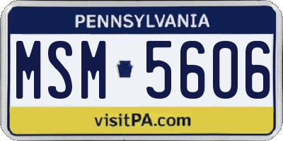 PA license plate MSM5606