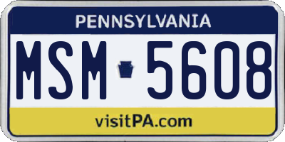 PA license plate MSM5608